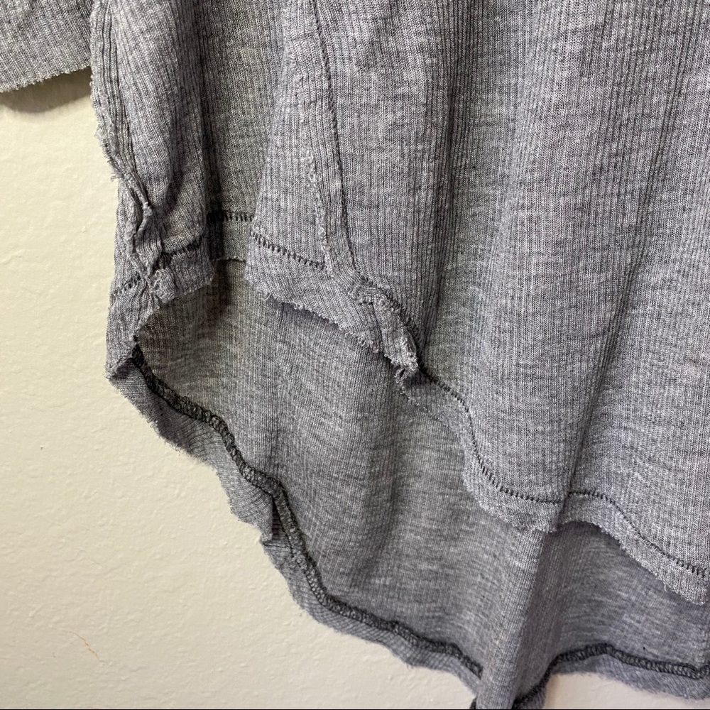 Free People Gray Golden Gate Ribbed T-Shirt Size M - Picture 7 of 12